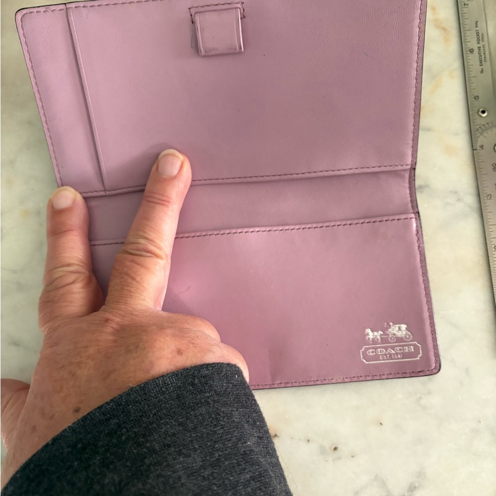 Coach Black, Gray & Lavender Checkbook Cover - Picture 2 of 6